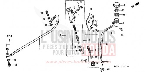 HAUPTBREMSE, HINTEN ZYLINDER XR400RW de 1998